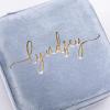 imageAngelinas Palace Personalized Italian Velvet Jewelry Case With Name Necklace Ring Storage Box Monogram Travel Jewelry Organizer Wedding Party Bridesmaid Gift for HerBaby Blue