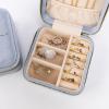 imageAngelinas Palace Personalized Italian Velvet Jewelry Case With Name Necklace Ring Storage Box Monogram Travel Jewelry Organizer Wedding Party Bridesmaid Gift for HerBaby Blue