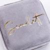 imageAngelinas Palace Personalized Italian Velvet Jewelry Case With Name Necklace Ring Storage Box Monogram Travel Jewelry Organizer Wedding Party Bridesmaid Gift for HerLaurel
