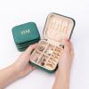 imageAngelinas Palace Personalized Italian Velvet Jewelry Case With Name Necklace Ring Storage Box Monogram Travel Jewelry Organizer Wedding Party Bridesmaid Gift for HerHunter Green