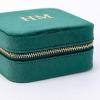 imageAngelinas Palace Personalized Italian Velvet Jewelry Case With Name Necklace Ring Storage Box Monogram Travel Jewelry Organizer Wedding Party Bridesmaid Gift for HerHunter Green