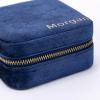 imageAngelinas Palace Personalized Italian Velvet Jewelry Case With Name Necklace Ring Storage Box Monogram Travel Jewelry Organizer Wedding Party Bridesmaid Gift for HerRoyal Blue