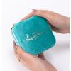 imageAngelinas Palace Personalized Italian Velvet Jewelry Case With Name Necklace Ring Storage Box Monogram Travel Jewelry Organizer Wedding Party Bridesmaid Gift for HerTurquoise