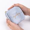 imageAngelinas Palace Personalized Italian Velvet Jewelry Case With Name Necklace Ring Storage Box Monogram Travel Jewelry Organizer Wedding Party Bridesmaid Gift for HerBaby Blue