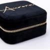 imageAngelinas Palace Personalized Italian Velvet Jewelry Case With Name Necklace Ring Storage Box Monogram Travel Jewelry Organizer Wedding Party Bridesmaid Gift for HerBlack