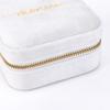 imageAngelinas Palace Personalized Italian Velvet Jewelry Case With Name Necklace Ring Storage Box Monogram Travel Jewelry Organizer Wedding Party Bridesmaid Gift for HerWhite