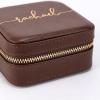 imageAngelinas Palace Personalized Jewelry Case with Name EngravedCustom Leather Travel Jewelry Organizer Box for RingsEarringsNecklacesBirthday Bridesmaid Gift For Women GirlsChocolate