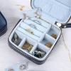 imageAngelinas Palace Personalized Jewelry Case with Name EngravedCustom Leather Travel Jewelry Organizer Box for RingsEarringsNecklacesBirthday Bridesmaid Gift For Women GirlsDark Blue