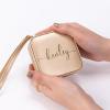 imageAngelinas Palace Personalized Jewelry Case with Name EngravedCustom Leather Travel Jewelry Organizer Box for RingsEarringsNecklacesBirthday Bridesmaid Gift For Women GirlsTan
