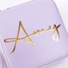 imageAngelinas Palace Personalized Jewelry Case with Name EngravedCustom Leather Travel Jewelry Organizer Box for RingsEarringsNecklacesBirthday Bridesmaid Gift For Women GirlsLavender