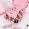 imageAngelinas Palace Personalized Jewelry Case with Name EngravedCustom Leather Travel Jewelry Organizer Box for RingsEarringsNecklacesBirthday Bridesmaid Gift For Women GirlsBaby Pink