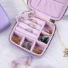 imageAngelinas Palace Personalized Jewelry Case with Name EngravedCustom Leather Travel Jewelry Organizer Box for RingsEarringsNecklacesBirthday Bridesmaid Gift For Women GirlsPurple