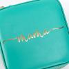 imageAngelinas Palace Personalized Jewelry Case with Name EngravedCustom Leather Travel Jewelry Organizer Box for RingsEarringsNecklacesBirthday Bridesmaid Gift For Women GirlsTeal
