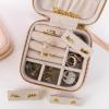 imageAngelinas Palace Personalized Jewelry Case with Name EngravedCustom Leather Travel Jewelry Organizer Box for RingsEarringsNecklacesBirthday Bridesmaid Gift For Women GirlsPeach
