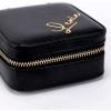 imageAngelinas Palace Personalized Jewelry Case with Name EngravedCustom Leather Travel Jewelry Organizer Box for RingsEarringsNecklacesBirthday Bridesmaid Gift For Women GirlsBlack