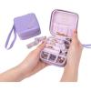 imageAngelinas Palace Personalized Jewelry Case with Name EngravedCustom Leather Travel Jewelry Organizer Box for RingsEarringsNecklacesBirthday Bridesmaid Gift For Women GirlsPurple