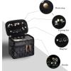 imageAngelinas Palace Jewelry Organizer Boxes for Women GirlsEiger Small Travel Jewelry Case Storage Bag with Detachable Necklace Earring Bracelet Ring PouchesBohemian BlissDiamond Black