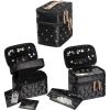 imageAngelinas Palace Jewelry Organizer Boxes for Women GirlsEiger Small Travel Jewelry Case Storage Bag with Detachable Necklace Earring Bracelet Ring PouchesBohemian BlissDiamond Black