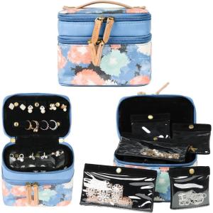 imageAngelinas Palace Jewelry Organizer Boxes for Women GirlsEiger Small Travel Jewelry Case Storage Bag with Detachable Necklace Earring Bracelet Ring PouchesBohemian BlissBohemian Bliss