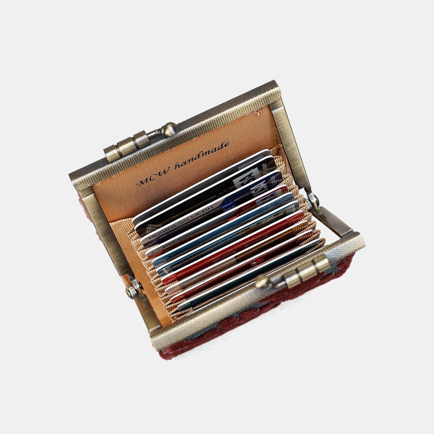 imageAngelinas Palace Carpet Wallet Vintage Kiss Lock ID PouchClasp Card HolderBurnout Velvet Sr Tropez Scuba Coral