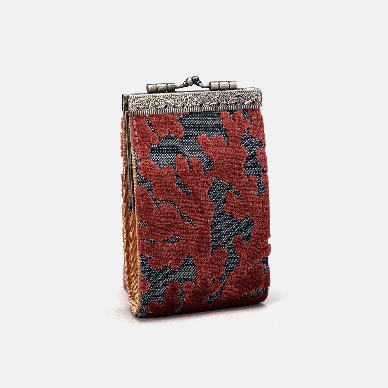 imageAngelinas Palace Carpet Wallet Vintage Kiss Lock ID PouchClasp Card HolderBurnout Velvet Sr Tropez Scuba Coral