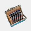 imageAngelinas Palace Carpet Wallet Vintage Kiss Lock ID PouchClasp Card HolderBurnout Velvet Aqua Blue