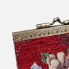 imageAngelinas Palace Carpet Wallet Vintage Kiss Lock ID PouchClasp Card HolderFloral Red