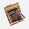 imageAngelinas Palace Carpet Wallet Vintage Kiss Lock ID PouchClasp Card HolderQuartz Red