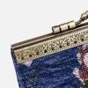 imageAngelinas Palace Carpet Wallet Vintage Kiss Lock ID PouchClasp Card HolderRose Trail Blue