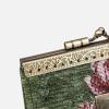 imageAngelinas Palace Carpet Wallet Vintage Kiss Lock ID PouchClasp Card HolderRose Trail Green