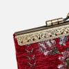imageAngelinas Palace Carpet Wallet Vintage Kiss Lock ID PouchClasp Card HolderRose Trail Red