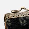 imageAngelinas Palace Carpet Wallet Vintage Kiss Lock ID PouchClasp Card HolderVintage Scroll Black Green