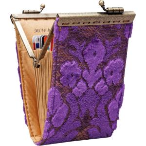imageAngelinas Palace Carpet Wallet Vintage Kiss Lock ID PouchClasp Card HolderBurnout Velvet Purple