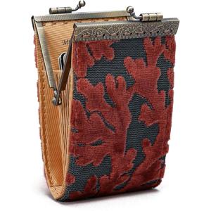 imageAngelinas Palace Carpet Wallet Vintage Kiss Lock ID PouchClasp Card HolderBurnout Velvet Sr Tropez Scuba Coral