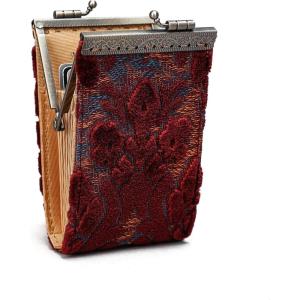 imageAngelinas Palace Carpet Wallet Vintage Kiss Lock ID PouchClasp Card HolderBurnout Velvet Wine
