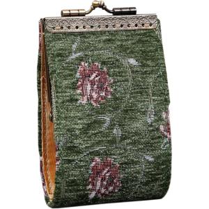 imageAngelinas Palace Carpet Wallet Vintage Kiss Lock ID PouchClasp Card HolderClimbing Rose Green