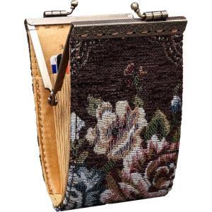 imageAngelinas Palace Carpet Wallet Vintage Kiss Lock ID PouchClasp Card HolderFloral Coffee