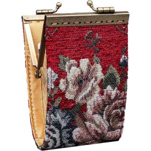 imageAngelinas Palace Carpet Wallet Vintage Kiss Lock ID PouchClasp Card HolderFloral Red