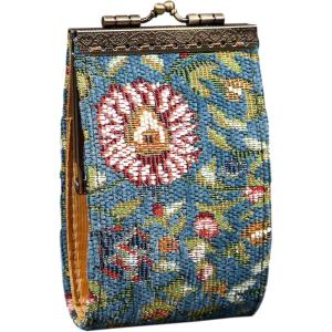imageAngelinas Palace Carpet Wallet Vintage Kiss Lock ID PouchClasp Card HolderOriental Blue
