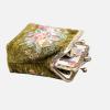 imageCarpet Bag Double Kiss Clasp Coin Purse PouchVintage Change Wallet Card HolderAvocado Rose Bouquet