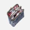 imageCarpet Bag Double Kiss Clasp Coin Purse PouchVintage Change Wallet Card HolderBurnout Velvet Steel Blue