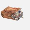 imageCarpet Bag Double Kiss Clasp Coin Purse PouchVintage Change Wallet Card HolderDamask D Brown