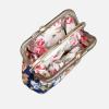 imageCarpet Bag Double Kiss Clasp Coin Purse PouchVintage Change Wallet Card HolderFloral Blue
