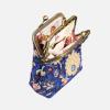 imageCarpet Bag Double Kiss Clasp Coin Purse PouchVintage Change Wallet Card HolderOriental Blue