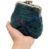 imageCarpet Bag Double Kiss Clasp Coin Purse PouchVintage Change Wallet Card HolderPDX Portland Airport