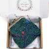 imageCarpet Bag Double Kiss Clasp Coin Purse PouchVintage Change Wallet Card HolderPDX Portland Airport