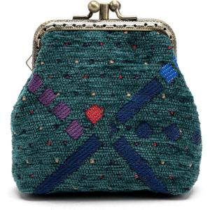imageCarpet Bag Double Kiss Clasp Coin Purse PouchVintage Change Wallet Card HolderPDX Portland Airport
