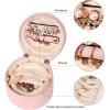 imageAngelinas Palace Round Jewelry Organizer Case Travel Bag Bridesmaid Gifts Vegan Leather Box for Necklace Earring Bracelet Ringsoft pinkSoft pink