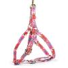 imageAngie and Allie Organic Cotton Personalized Step in Dog HarnessCustom Dog Halter VestsAdjustable No Pull Canine Halter Harness for Small Medium Large DogsBlooms