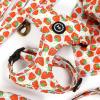 image:imageAngie and Allie Organic Cotton Dog HarnessNo Pull Pet Harness with DRingAdjustable Soft Padded Breathable Dog Vest for Walking Running TrainingDancing Srawberries
